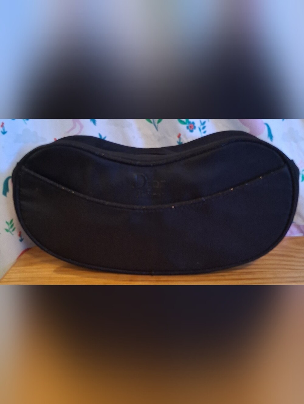 EUC Y2K Christian Dior Black Sparkle Cosmetic Makeup Beauty Travel Pouch Bag